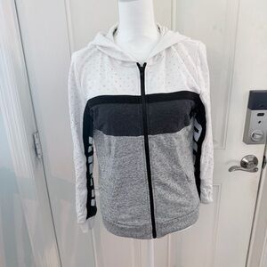 PINK Victoria’s Secret Colorblock Zip Hoodie S | Rhinestone Y2K Bling